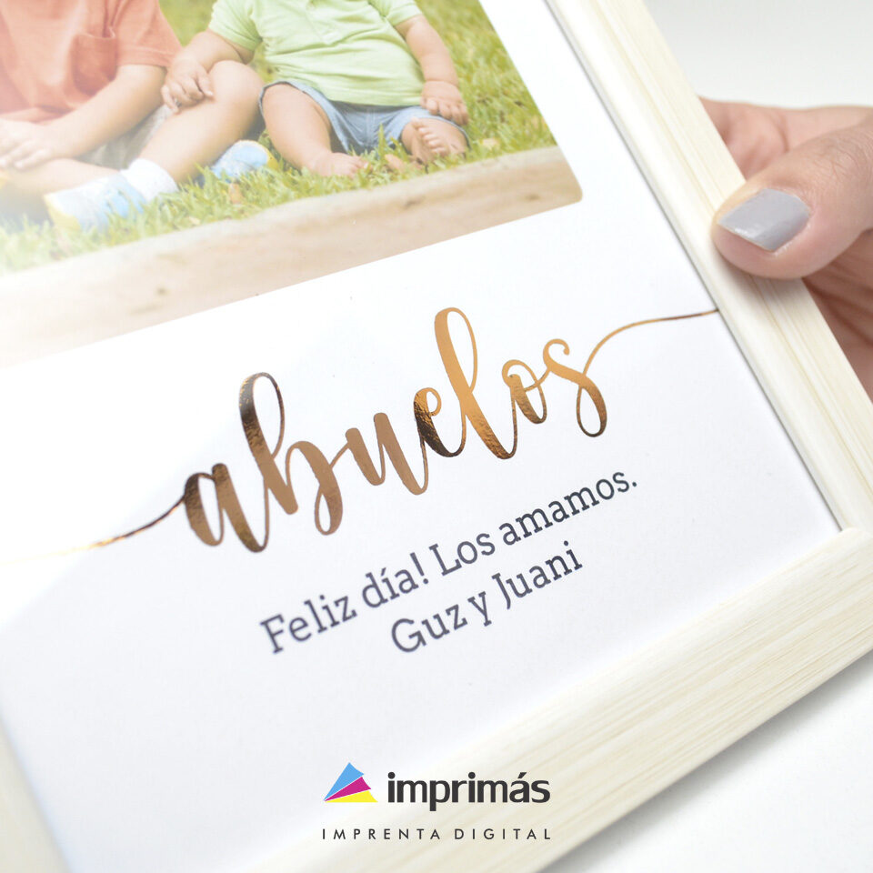 Cuadro 15x20 con foto, frase y stamping