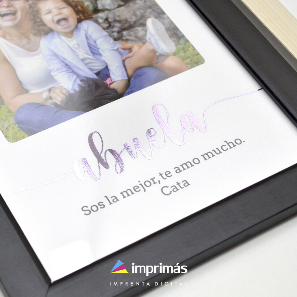 Cuadro 15x20 con foto, frase y stamping